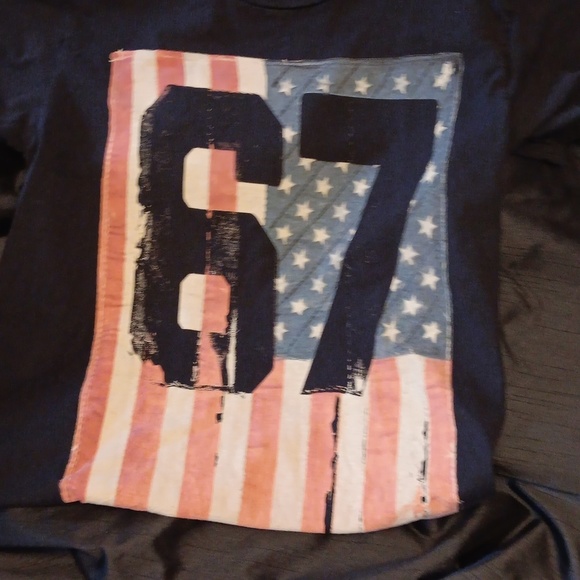 Men's Ring of Fire Shredded Flag Shirt Size Medium - Picture 11 of 11